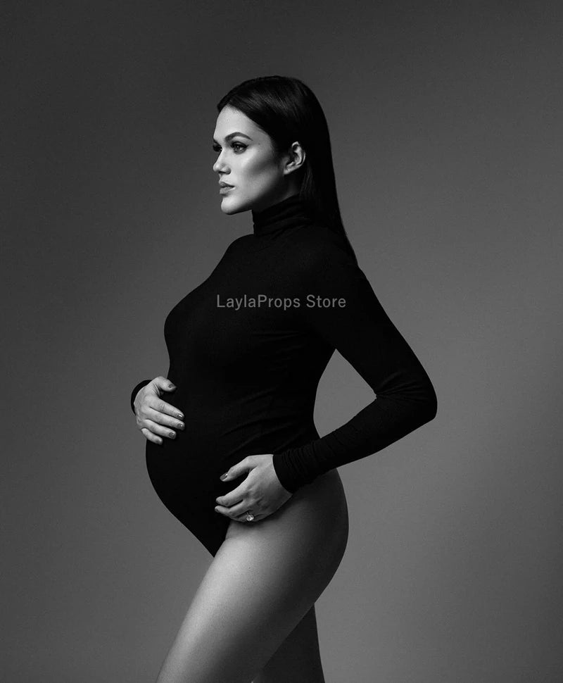 Maternity Dresses Maternity Casual Long Sleeve Bodysuit Top for Photography Sessions and Parties