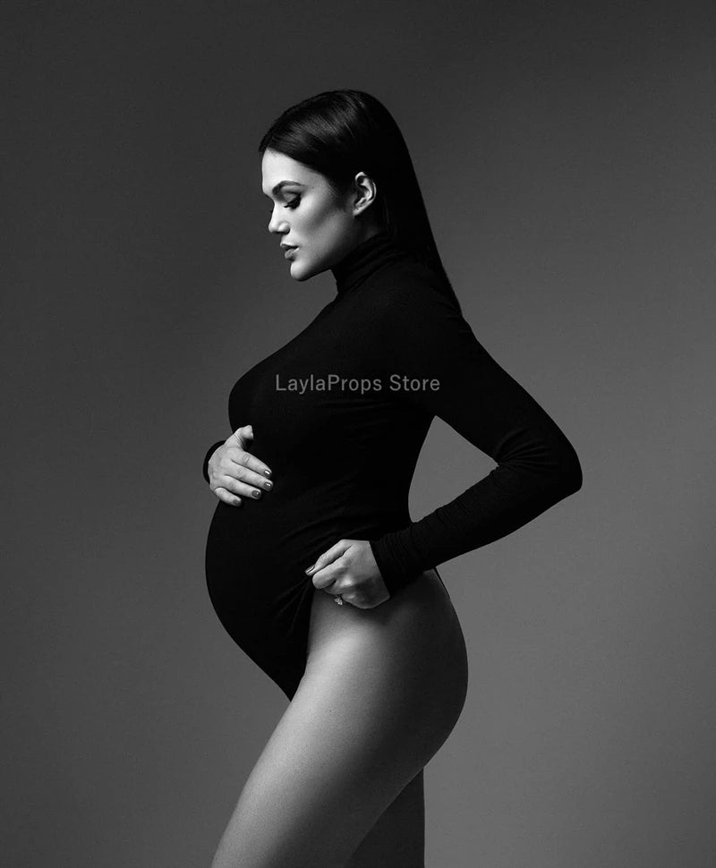 Maternity Dresses Maternity Casual Long Sleeve Bodysuit Top for Photography Sessions and Parties